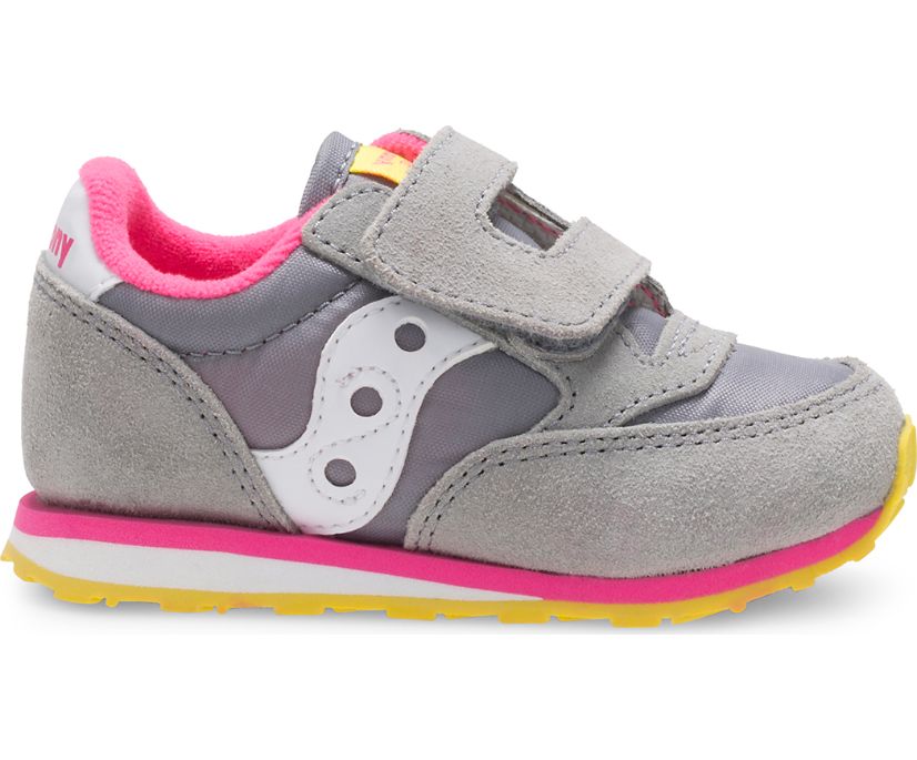 Gyerek Saucony Baby Jazz Hook & Loop Tornacipő Szürke Rózsaszín | HU 960AHK